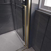 Душевая дверь Veconi Premium Trento PTD-30G 120 PTD30-G-120-01-C4 профиль Брашированное золото стекло прозрачное-3