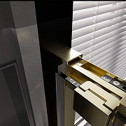 Душевая дверь Veconi Premium Trento PTD-30G 150 PTD30-G-150-01-C4 профиль Брашированное золото стекло прозрачное-6