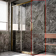 Душевая стенка Veconi Premium Trento SP-40G 80 SP40-G-80-01-C4 профиль Брашированное золото стекло прозрачное