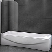 Шторка на ванну Cezares Relax 80 RELAX-V-1-80/140-C-Bi профиль Серый стекло прозрачное