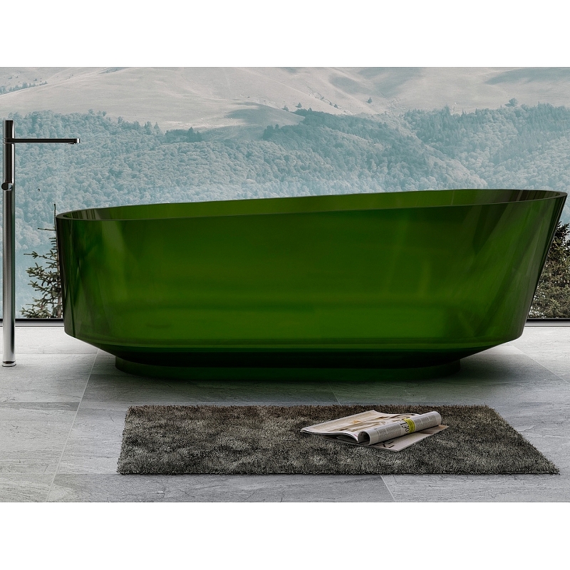 цена Ванна из полиэфирной смолы Abber Kristall 170х80 AT9706Emerald Зеленая без гидромассажа