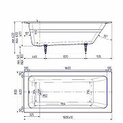 Чугунная ванна Delice Parallel 180x80 DLR220506-AS без отверстий под ручки с антискользящим покрытием-8