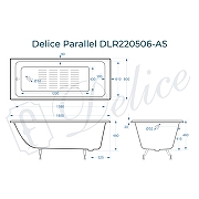 Чугунная ванна Delice Parallel 180x80 DLR220506-AS без отверстий под ручки с антискользящим покрытием-7