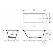 Чугунная ванна Delice Camelot 180x80 DLR230616-AS без отверстий под ручки с антискользящим покрытием-1