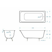Чугунная ванна Delice Aurora 140x70 DLR230617 без отверстий под ручки и антискользящего покрытия-1