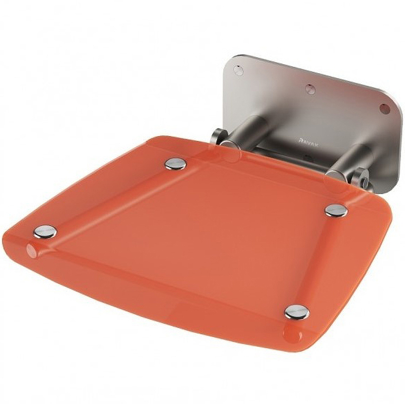 Сиденье для душа Ravak Ovo-B II Orange B8F0000053 Прозрачно-оранжевое Нержавеющая сталь