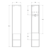 Шкаф пенал BelBagno Kraft 33 L KRAFT-1600-1A-SC-RNN-L подвесной Rovere Nebrasca Nature-4