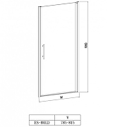 Душевая дверь Esbano ES-80LD 80 R ESDN80LDR профиль Хром стекло прозрачное-3