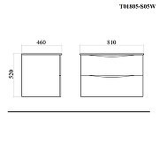 Тумба с раковиной Bond Cube 80 T01805-S05W подвесная Белая матовая-13