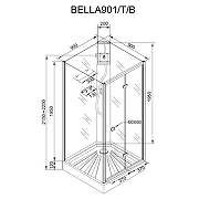 Душевая кабина Ceruttispa Bella 90x90 BELLA901B без гидромассажа-16