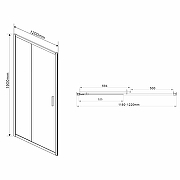 Душевая дверь Vincea Garda 120 VDS-1G120CLGM профиль Вороненая сталь стекло прозрачное-5