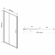 Душевая дверь Vincea Garda 130 VDS-1G130CLGM профиль Вороненая сталь стекло прозрачное-5