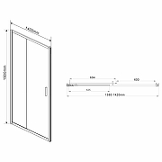 Душевая дверь Vincea Garda 140 VDS-1G140CLGM профиль Вороненая сталь стекло прозрачное-5