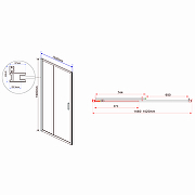 Душевая дверь Vincea Garda 150 VDS-1G150CLB профиль Черный стекло прозрачное-5