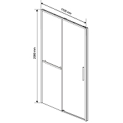 Душевая дверь Vincea Slim Soft 110 VDS-1SS110CLGM профиль Вороненая сталь стекло прозрачное-4