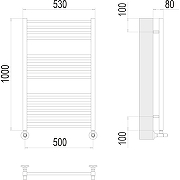Водяной полотенцесушитель Terminus Ватикан П16 500х1000 4670078530523 Хром, нижнее подключение, G 1/2