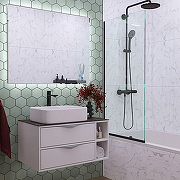 Шторка на ванну Reflection 70х140 RX14070CBL-03 профиль Черный стекло прозрачное-2