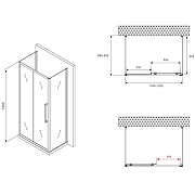 Душевой уголок Abber Schwarzer Diamant 120x90 AG30120BMH-S90BM-S90BM профиль Черный стекло матовое-4