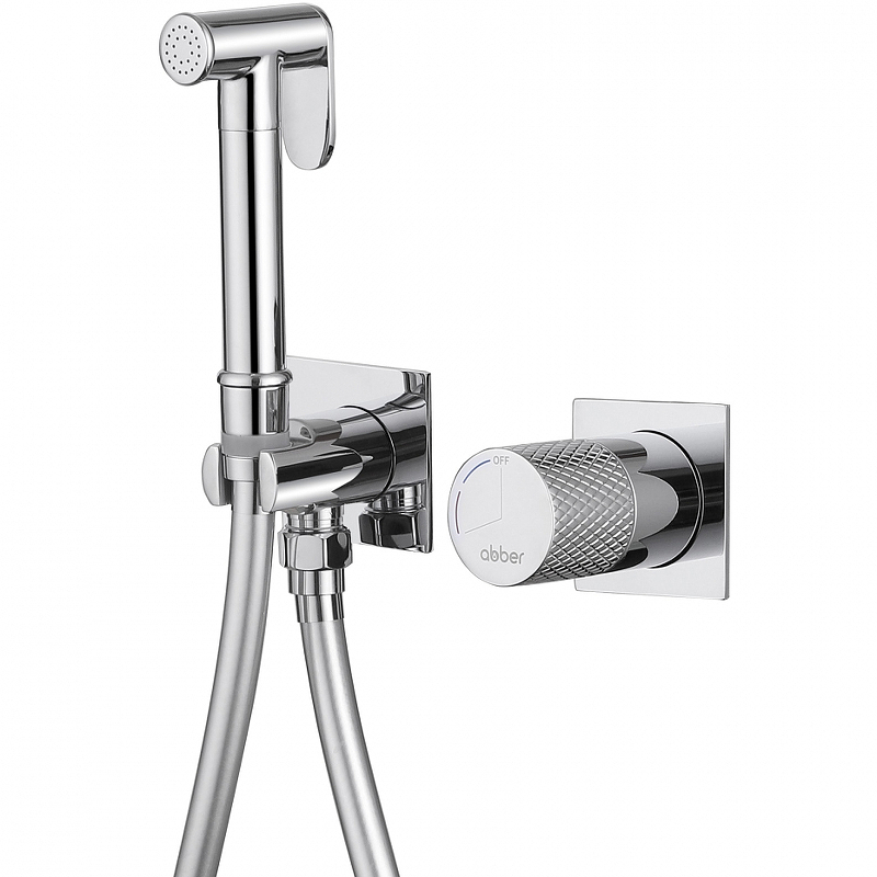 Гигиенический душ со смесителем Abber Rund AF8725 Хром комплект встраиваемый смеситель гигиенический душ на 2 отверстия хром vitra a49271exp