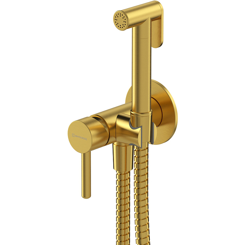 Гигиенический душ со смесителем Whitecross Y brushed gold SYSYBI2GLB Брашированное золото