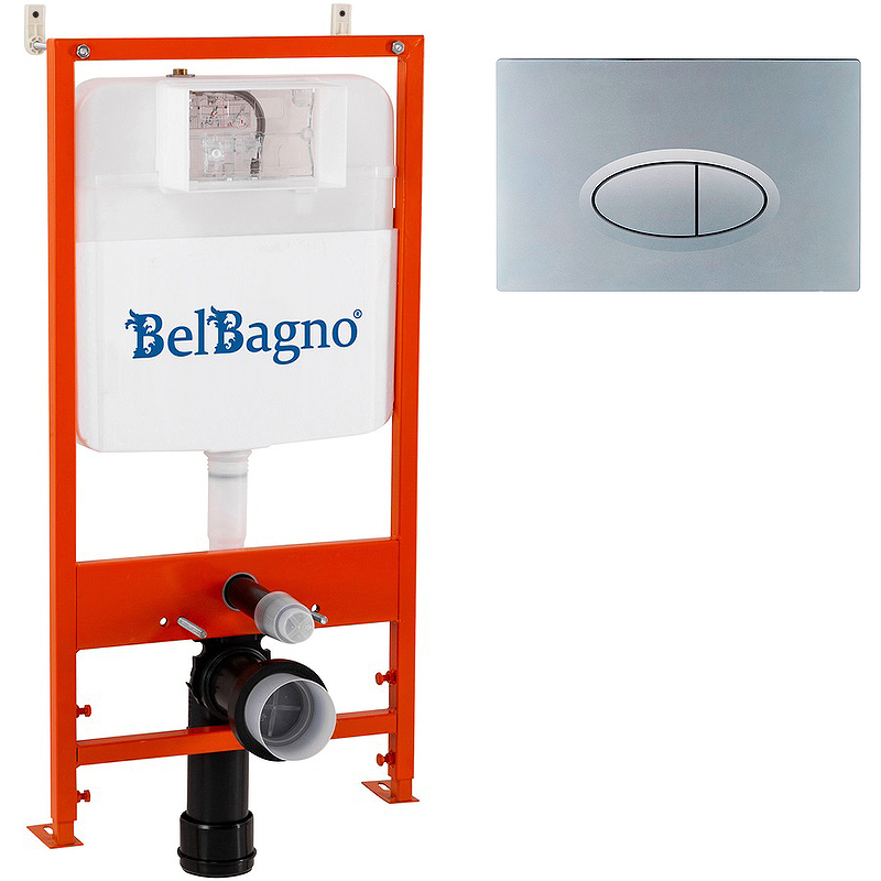Инсталляция BelBagno BB026/BB050CR.MAT с клавишей смыва Хром матовый инсталляция belbagno bb026 bb041cr с клавишей смыва хром глянцевый