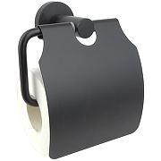 Держатель туалетной бумаги Aquatek AQ4009MB с крышкой Черный матовый