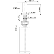 Дозатор для моющего средства WasserKRAFT K-75991 Золото глянцевое-1