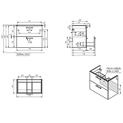 Тумба под раковину Cersanit Melar 80 64130 Белая-9