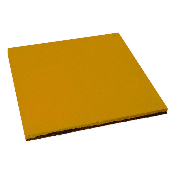 Резиновая плитка ST Плитка Квадрат 20 мм желтая 500x500х20 мм - фото 1