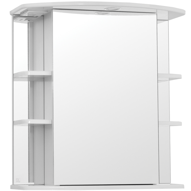 цена Зеркальный шкаф Style Line Эко стандарт Лира 70 С с подсветкой Белый глянец