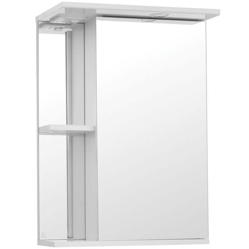 Зеркальный шкаф Style Line Эко стандарт Николь 50 С с подсветкой Белый глянец фото