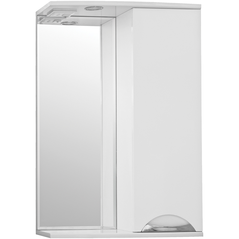Зеркало со шкафом Style Line Жасмин 55 С с подсветкой Белый глянец зеркало со шкафом style line олеандр 2 люкс 55 лс 00000049 с подсветкой белое