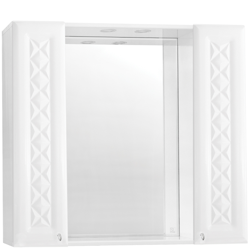 Зеркало со шкафом Style Line Канна 90 С с подсветкой Белый глянец зеркало со шкафом style line венеция 65 с с подсветкой белый глянец