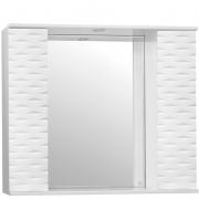 Зеркальный шкаф Style Line Папирус 90 С с подсветкой Белый глянец