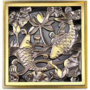 Душевой трап Bronze de Luxe Рыбы 21980-5602 с решеткой Бронза-3