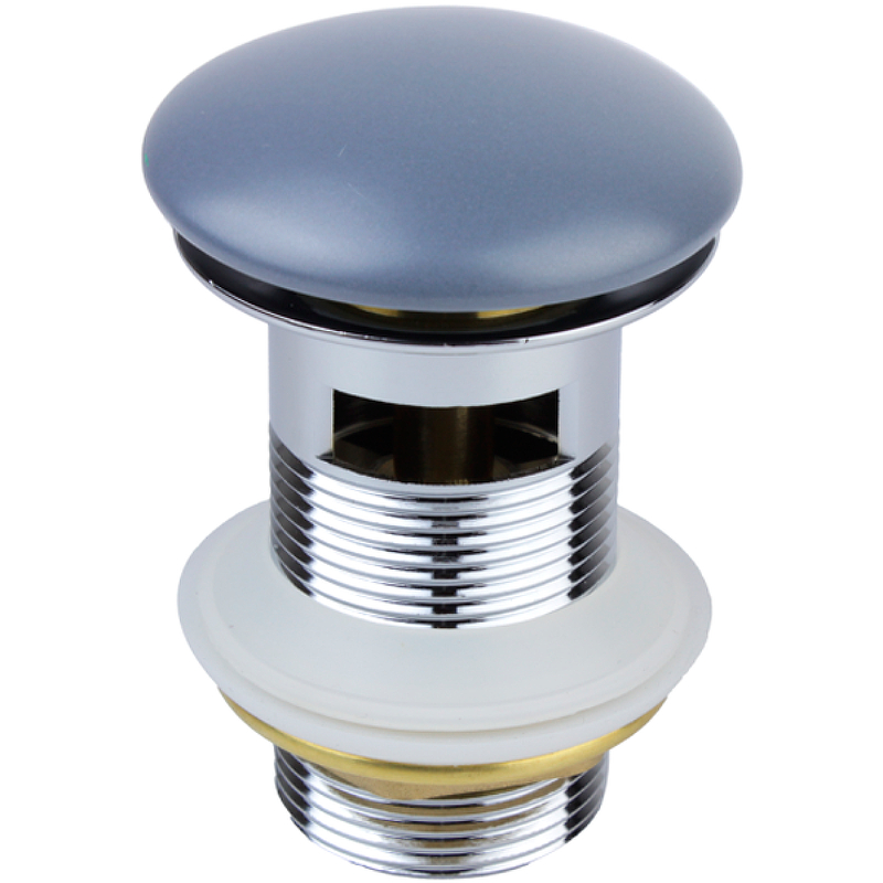 Донный клапан Bronze de Luxe 1001/1GR click-clack Светло-серый донный клапан bronze de luxe 1001 1c click clack хром