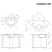 Кухонная мойка Ulgran Classic U-609-310 Серая-3