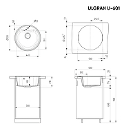 Кухонная мойка Ulgran Classic U-601-344 Ультра-черная-3