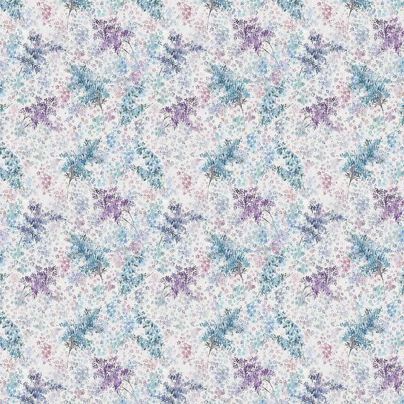 Обои Marburg Flora 47450 Винил на флизелине (0,53*10,05) Фиолетовый/Синий/Розовый, Листья/Абстракция