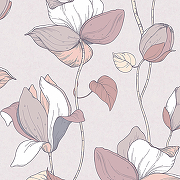 Обои Marburg Flora 47474 Винил на флизелине (0,53*10,05) Бежевый/Розовый, Цветы/Листья-1