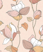 Обои Marburg Flora 47471 Винил на флизелине (0,53*10,05) Бежевый/Розовый/Белый, Цветы/Листья-2