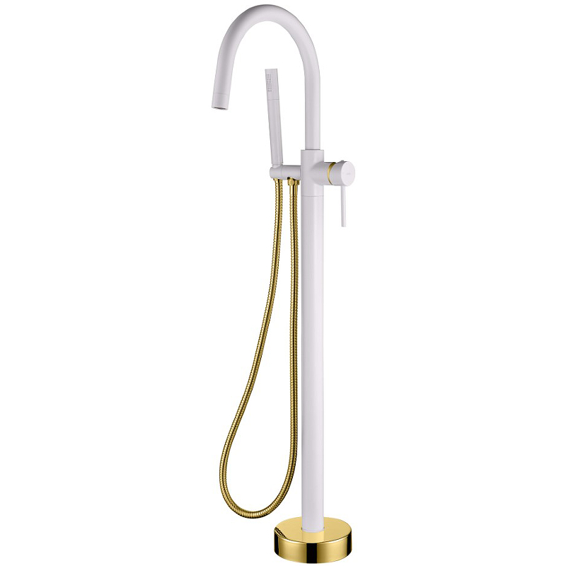 Смеситель для ванны Boheme Uno 469-WG Белый Золото смеситель напольный для ванны boheme imperiale 289