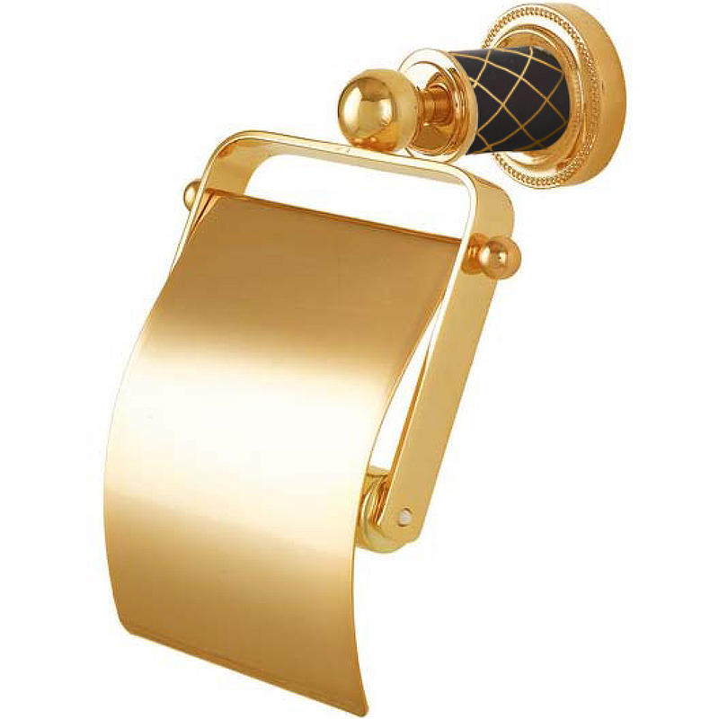 цена Держатель туалетной бумаги Boheme Murano 10901-CH-G с крышкой Золото Шоколад