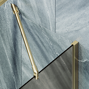 Шторка на ванну Maybah Glass MGV-249-3ш 300x1400 в широком профиле Золото стекло бронзовое матовое-4