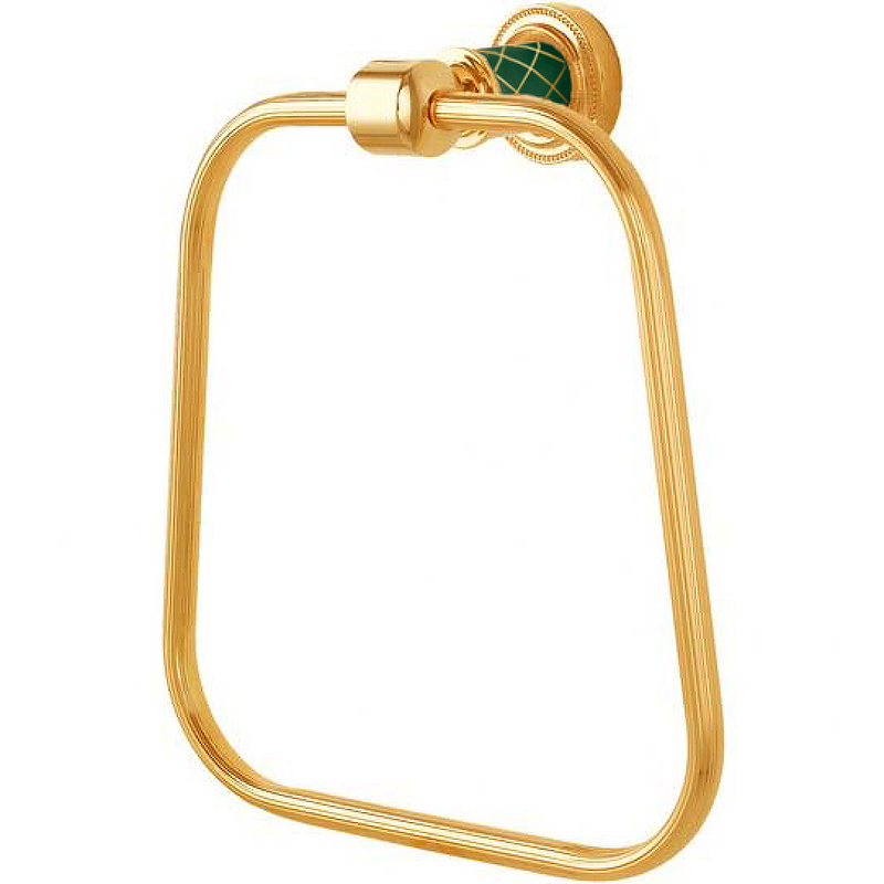 Кольцо для полотенец Boheme Murano 10905-GR-G Золото Бирюзовое кольцо для полотенец boheme murano 10905 w cr хром
