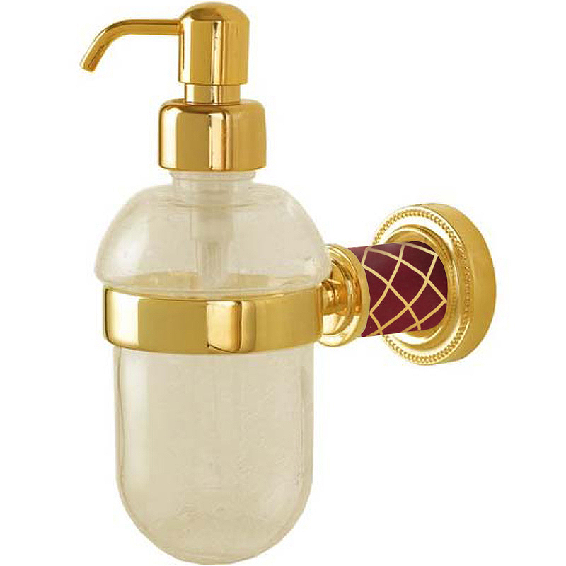 Дозатор для жидкого мыла Boheme Murano 10912-R-G Золото Рубиновый крючок boheme murano 10906 r g золото рубиновый