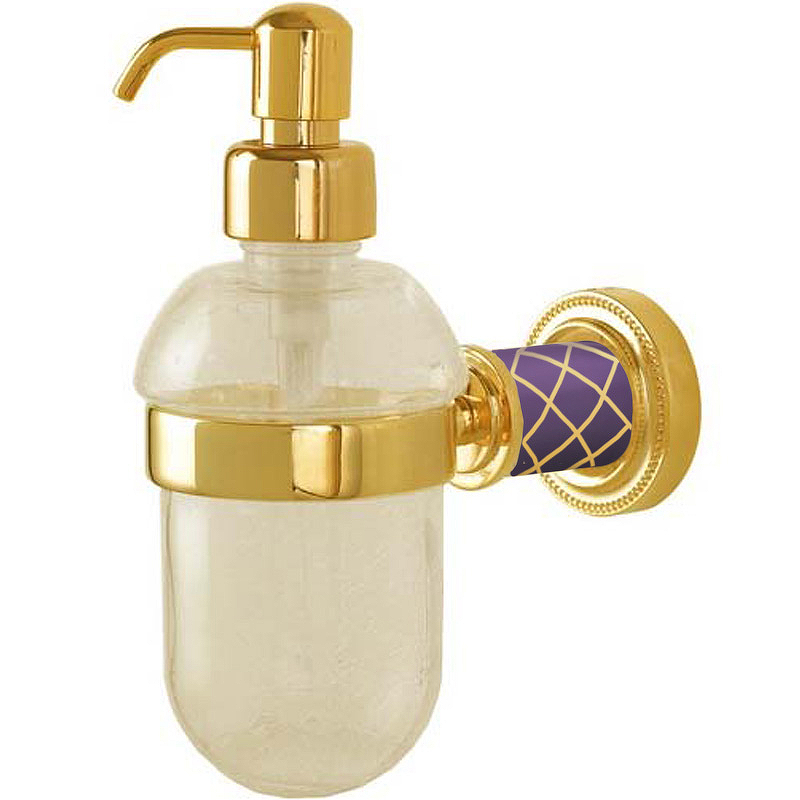 Дозатор для жидкого мыла Boheme Murano 10912-V-G Золото Фиолетовый дозатор для жидкого мыла boheme murano cristal 10228 золото