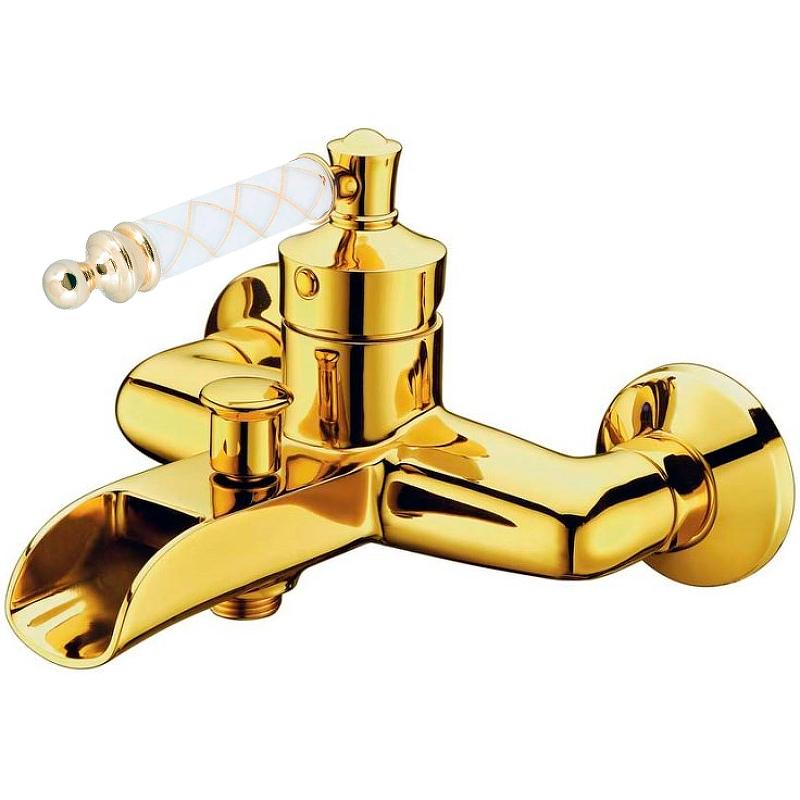 Смеситель для ванны Boheme Vogue 213-MR-W Золото крышка сиденье boheme vogue 906 w g белая золото