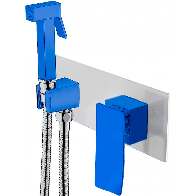 Гигиенический душ со смесителем Boheme Q 147-CRUW.2 Хром Синий гигиенический душ со смесителем boheme q 147 crcr хром
