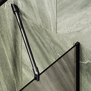 Шторка на ванну Maybah Glass MGV-125-6у 340x1400 в узком профиле Черный стекло бронзовое матовое-4